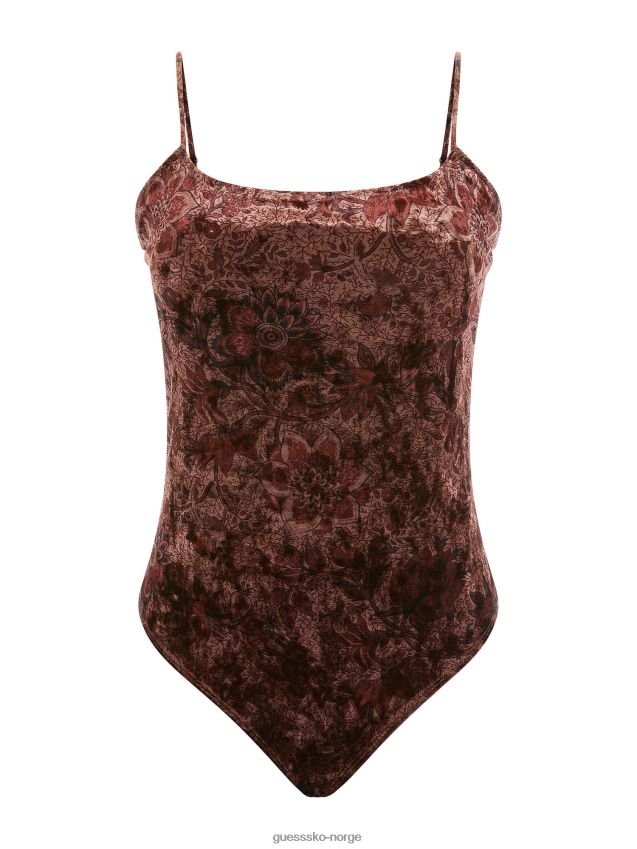 Guess kropp med lilla fløyel med blomstertrykk lilla kvinner F0LJ803064