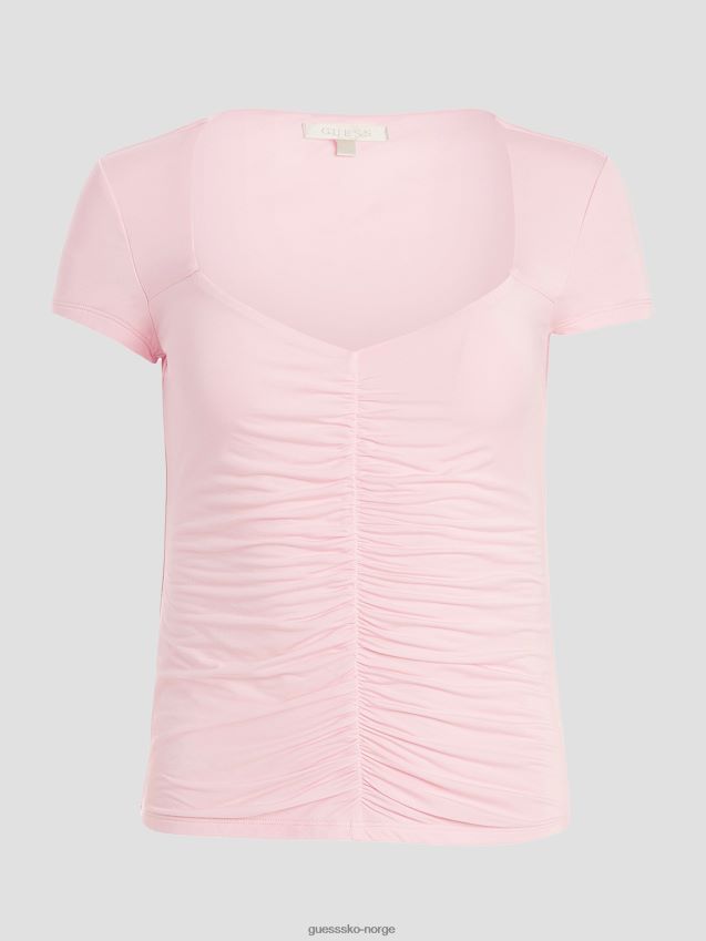 Guess lav nøkkel rosa rayla rynket topp lav nøkkel rosa kvinner F0LJ809340