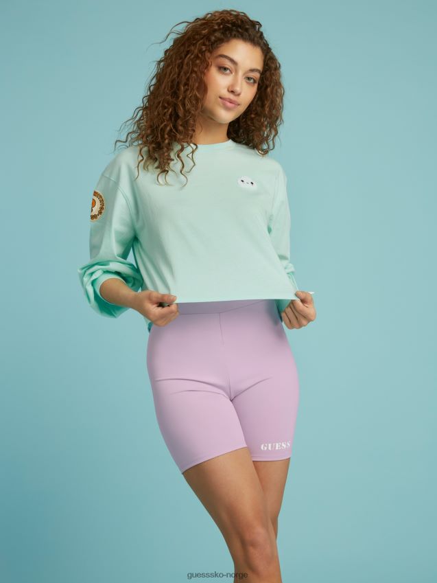 Guess lyseblå crop top-lapper lyse blå kvinner F0LJ806177