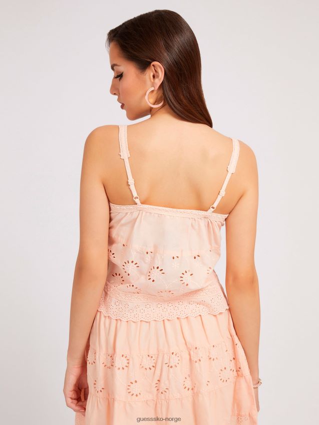 Guess mørk rosa maljedetaljer topp mørk rosa kvinner F0LJ802838