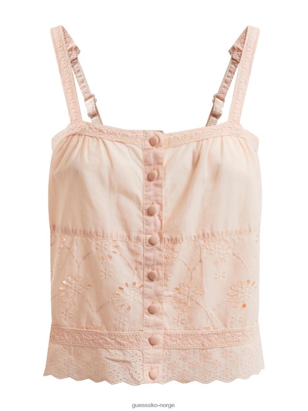 Guess mørk rosa maljedetaljer topp mørk rosa kvinner F0LJ802838