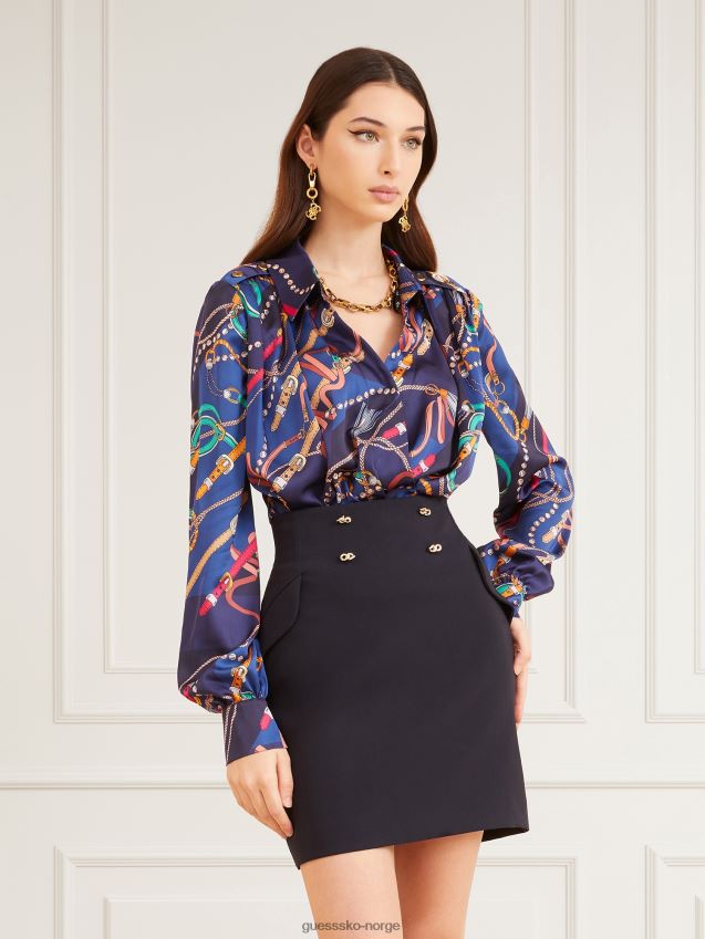 Guess marciano all over print body blå multi blå multi kvinner F0LJ806336