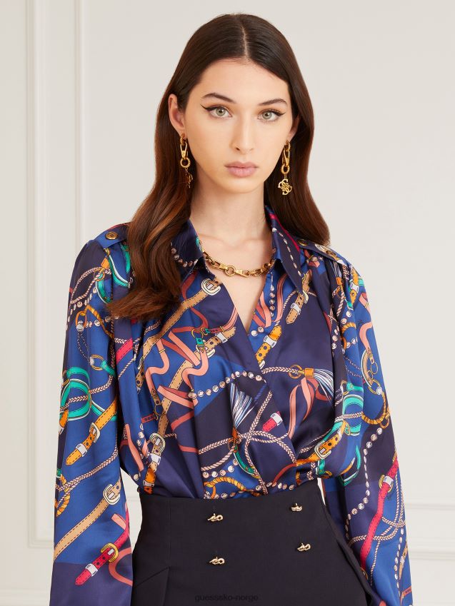 Guess marciano all over print body blå multi blå multi kvinner F0LJ806336