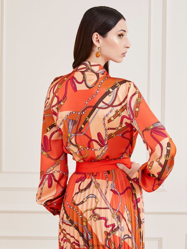 Guess marciano all over print body nyanser av oransje nyanser av oransje kvinner F0LJ806766