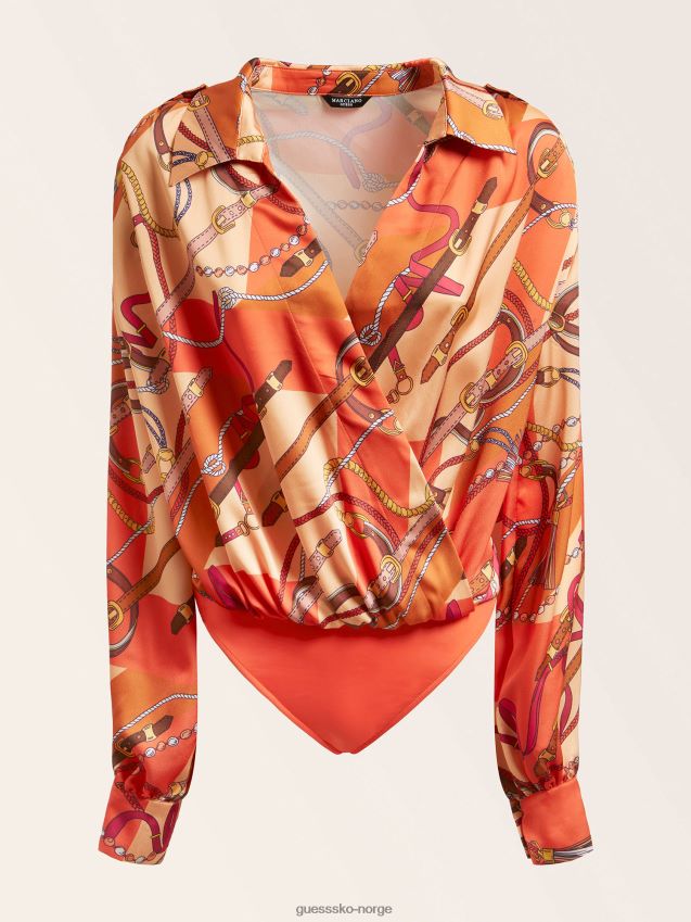 Guess marciano all over print body nyanser av oransje nyanser av oransje kvinner F0LJ806766