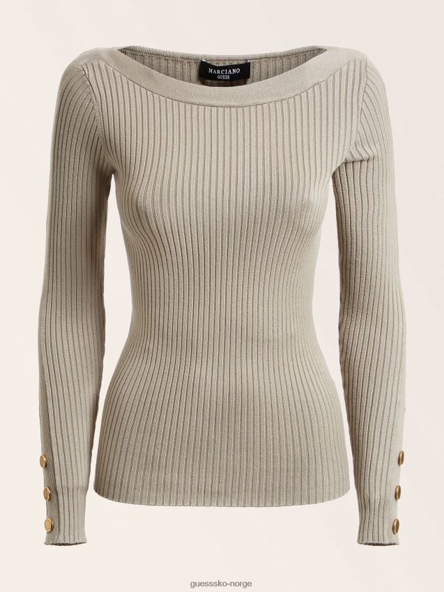 Guess marciano genser med båthals lys grå lysegrå kvinner F0LJ806684