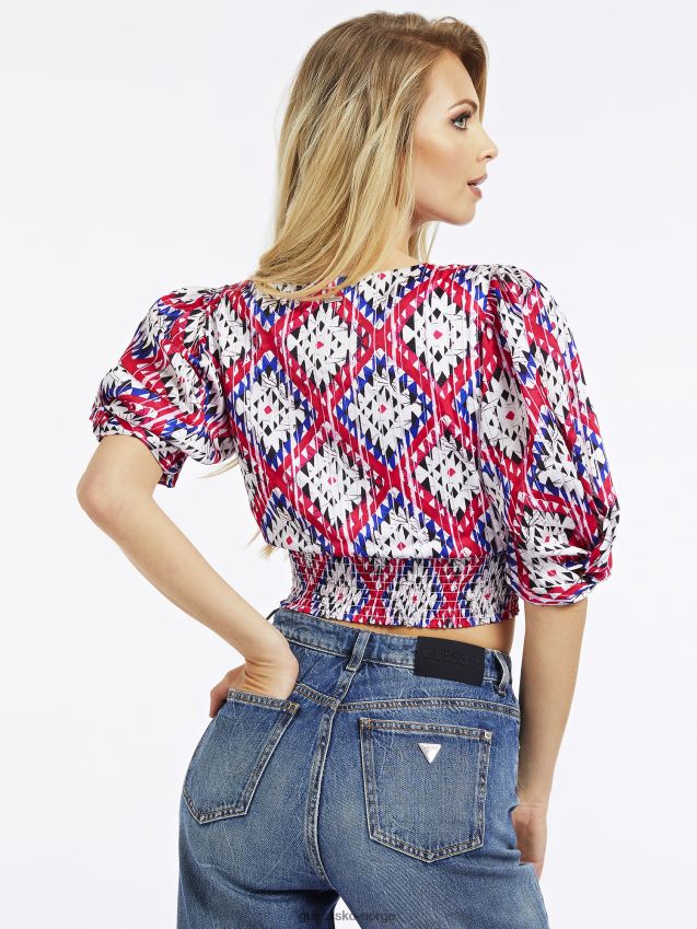 Guess multi rosa all over print topp multi rosa kvinner F0LJ805895