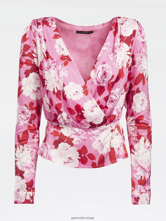 Guess multi rosa bluse med all over print multi rosa kvinner F0LJ805844