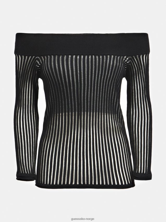 Guess off shoulder genser i bomullsblanding svart svart kvinner F0LJ805825