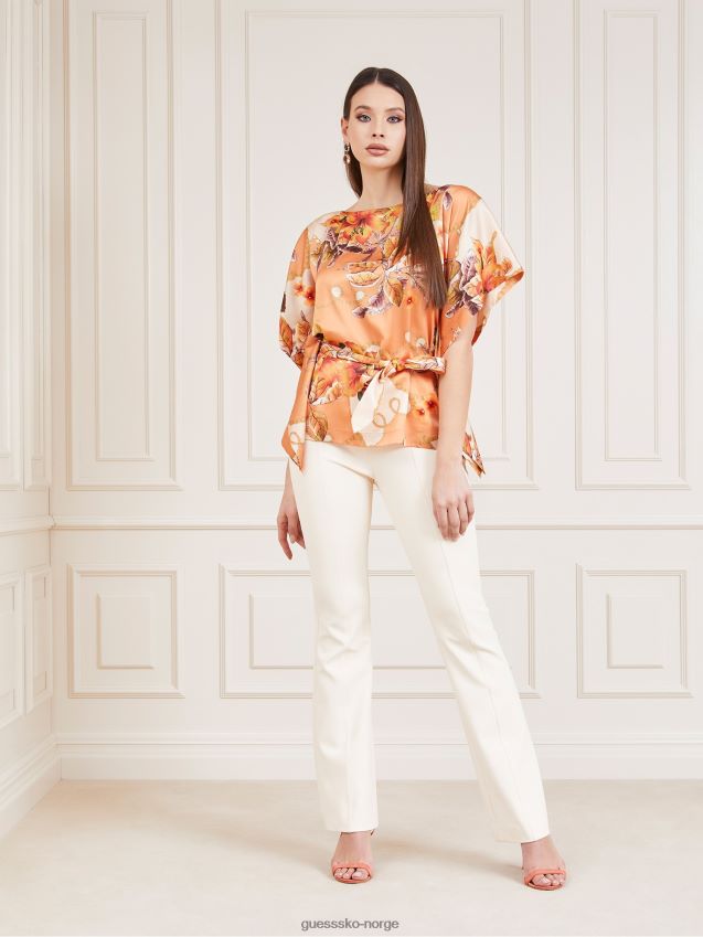 Guess oransje marciano all over print topp oransje kvinner F0LJ803082