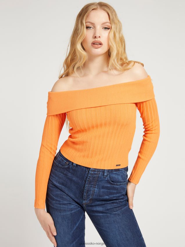 Guess oransje off-shoulder genser oransje kvinner F0LJ806417
