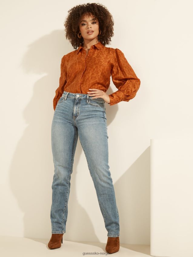 Guess oransje skjorte med dyrere trykk oransje kvinner F0LJ806734