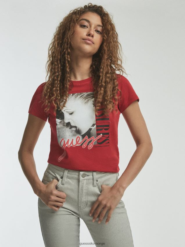 Guess rød plassert print crop top rød kvinner F0LJ806371