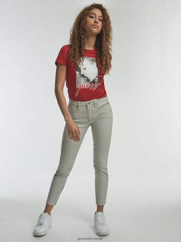 Guess rød plassert print crop top rød kvinner F0LJ806371