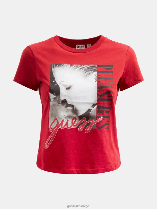 Guess rød plassert print crop top rød kvinner F0LJ806371