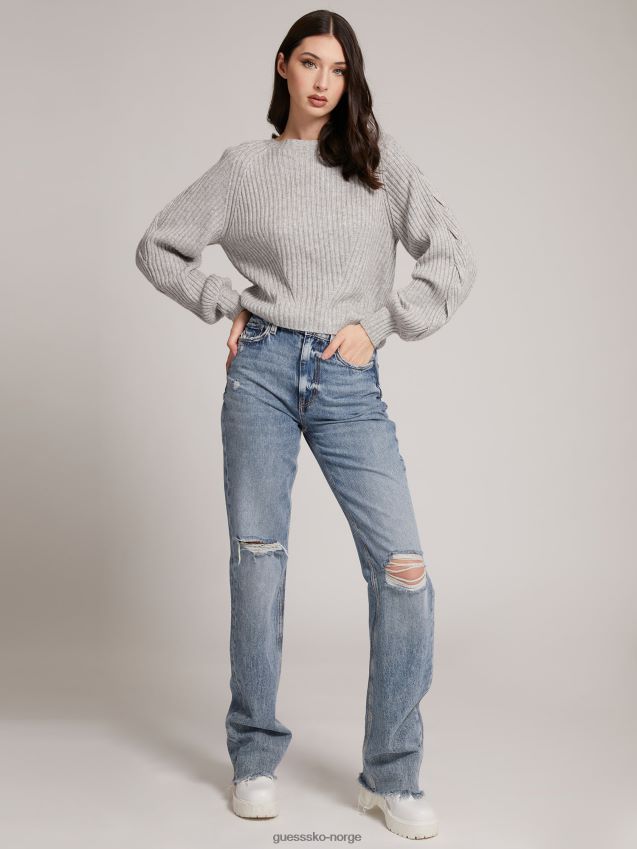 Guess rib ullblanding genser grå multi grå multi kvinner F0LJ805982