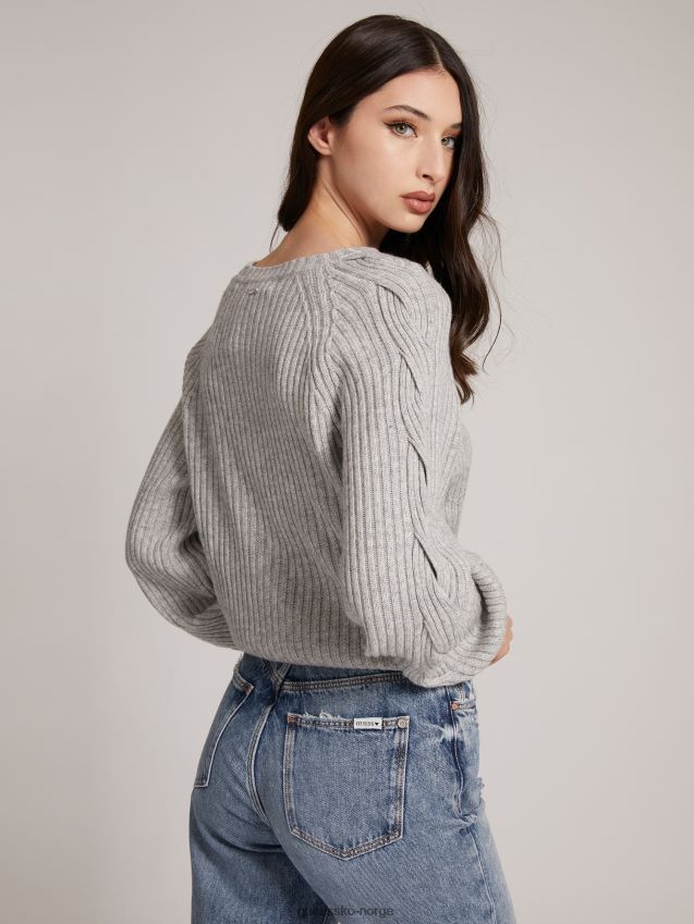 Guess rib ullblanding genser grå multi grå multi kvinner F0LJ805982