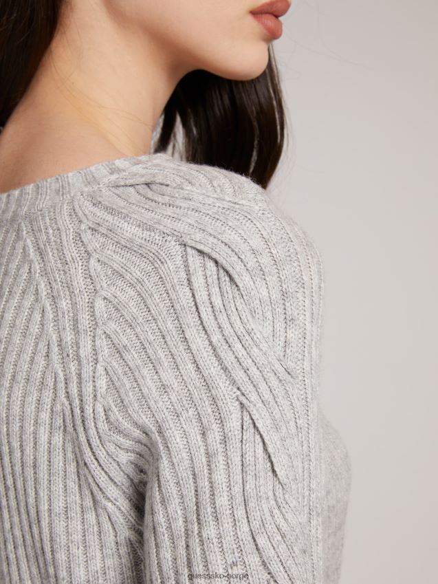 Guess rib ullblanding genser grå multi grå multi kvinner F0LJ805982