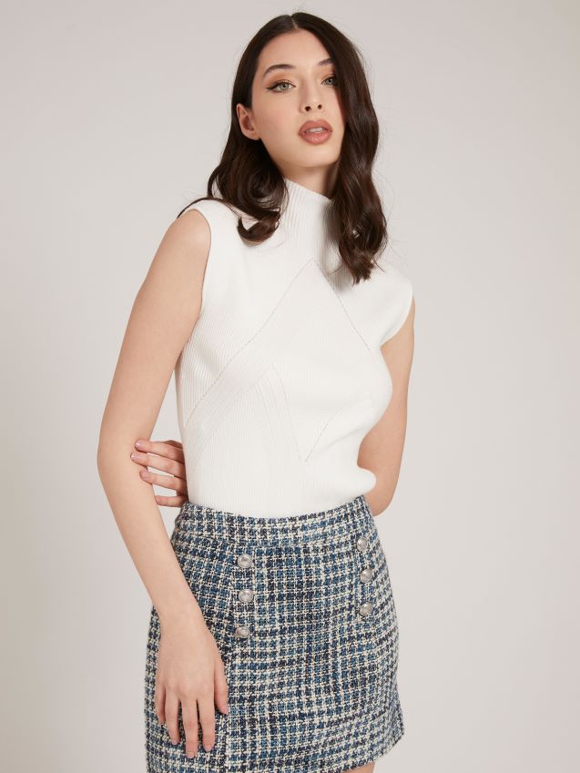 Guess ribb genser med turtle neck hvit hvit kvinner F0LJ805757