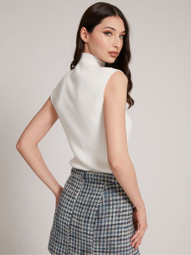 Guess ribb genser med turtle neck hvit hvit kvinner F0LJ805757