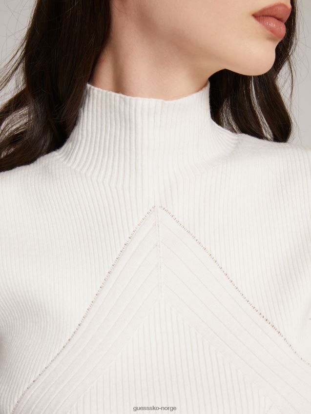 Guess ribb genser med turtle neck hvit hvit kvinner F0LJ805757