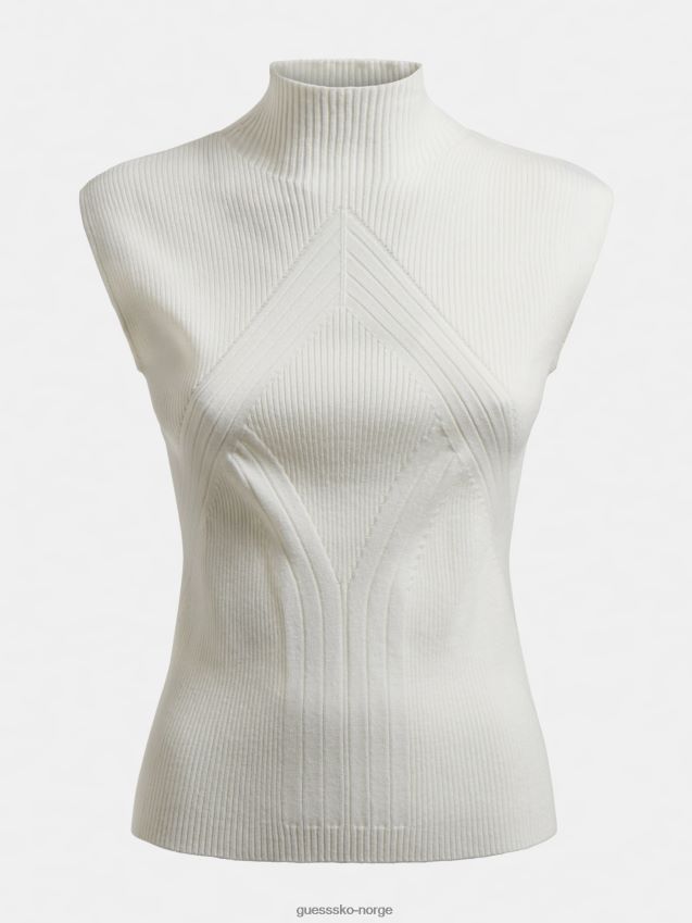 Guess ribb genser med turtle neck hvit hvit kvinner F0LJ805757
