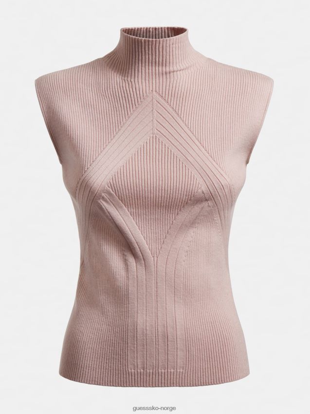 Guess ribb genser med turtle neck rosa rosa kvinner F0LJ805906