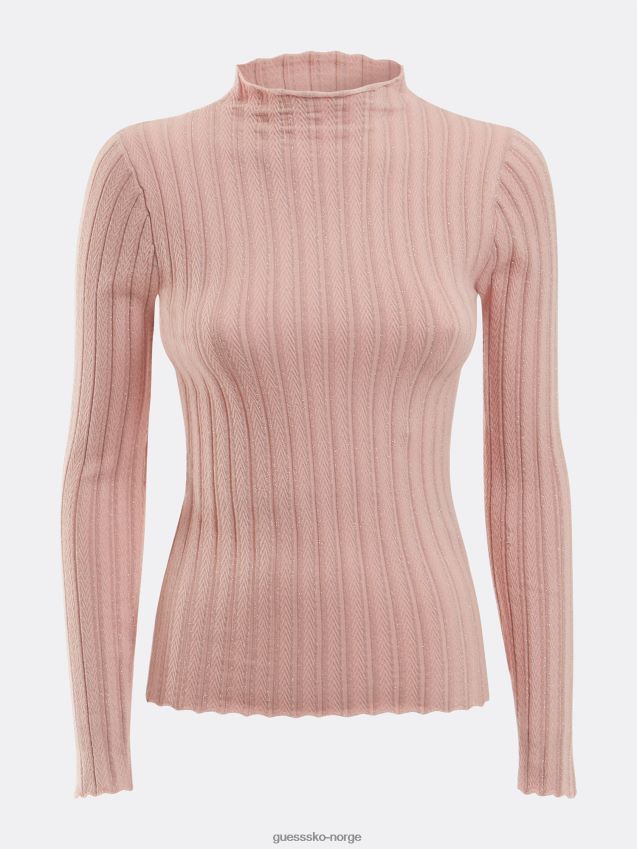 Guess rosa genser i viskoseblanding med turtelhals rosa kvinner F0LJ806669
