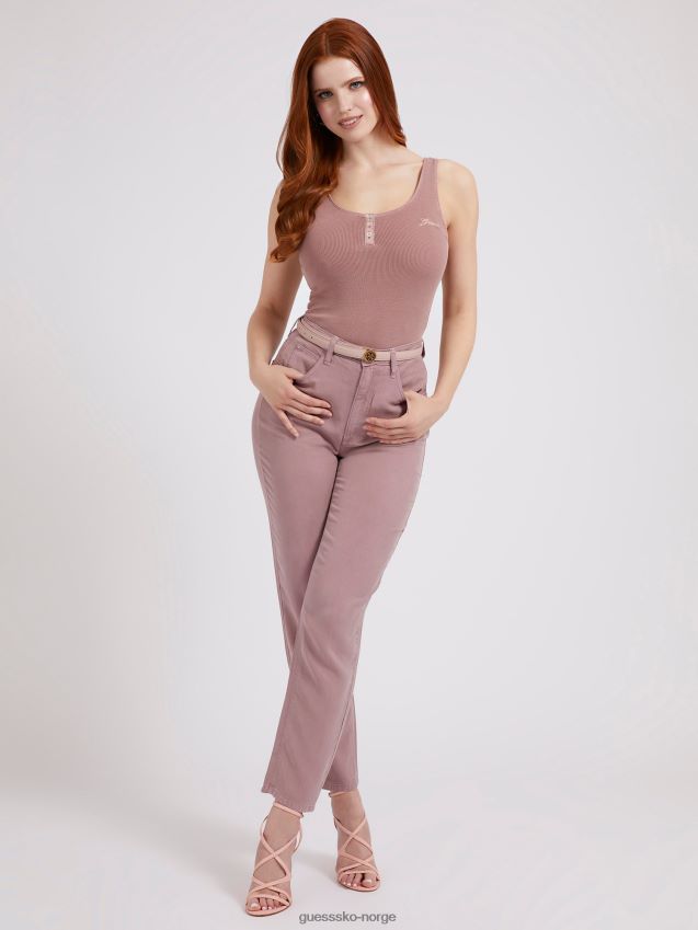 Guess rosa tank-topp med knapp foran rosa kvinner F0LJ803017