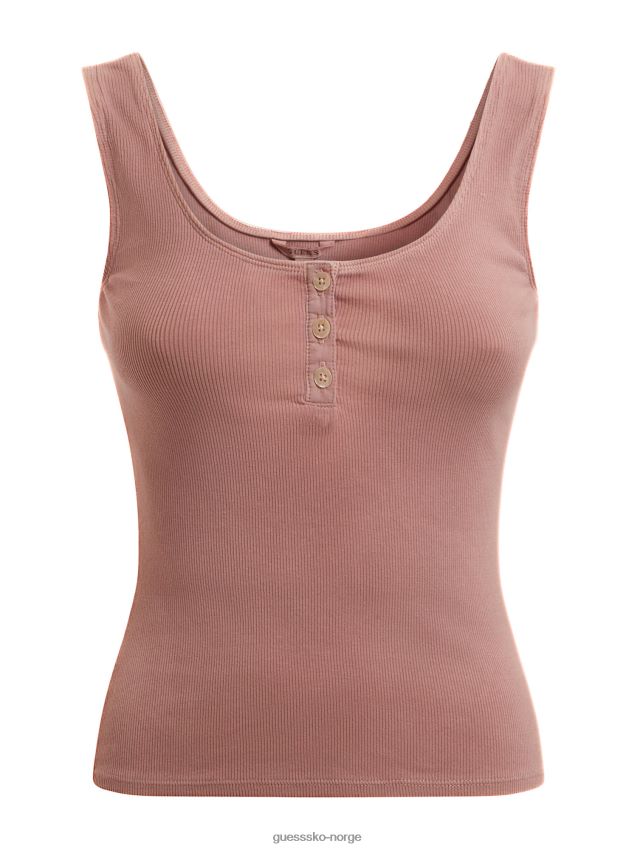 Guess rosa tank-topp med knapp foran rosa kvinner F0LJ803017