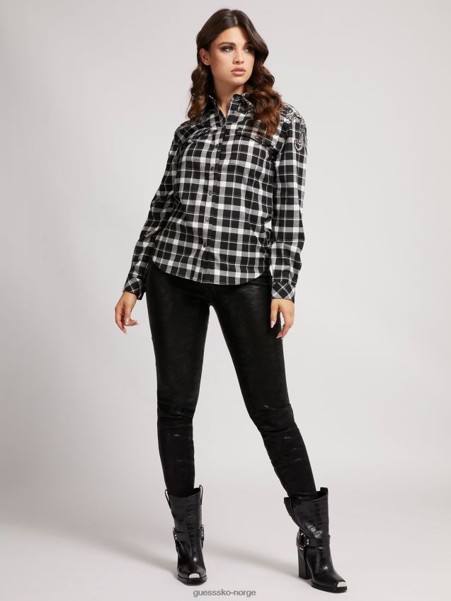 Guess rutete skjorte svart multi svart multi kvinner F0LJ805951