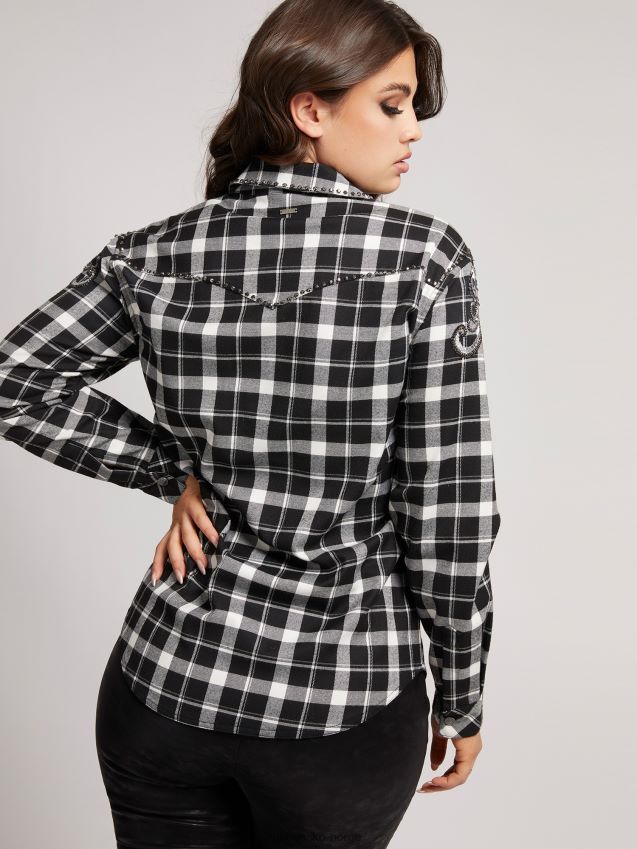 Guess rutete skjorte svart multi svart multi kvinner F0LJ805951