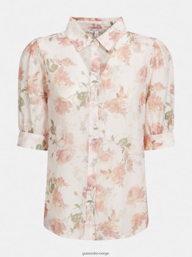 Guess skjorte med floral fantasi med blomsterprint blomsterfantasi kvinner F0LJ806527