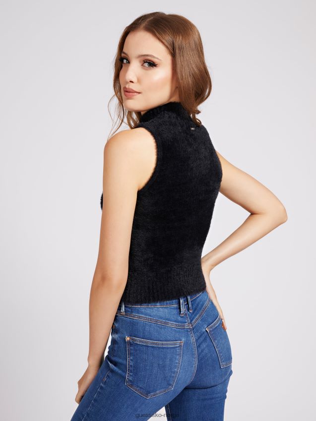 Guess sort ermeløs genser med turtelhals svart kvinner F0LJ805935