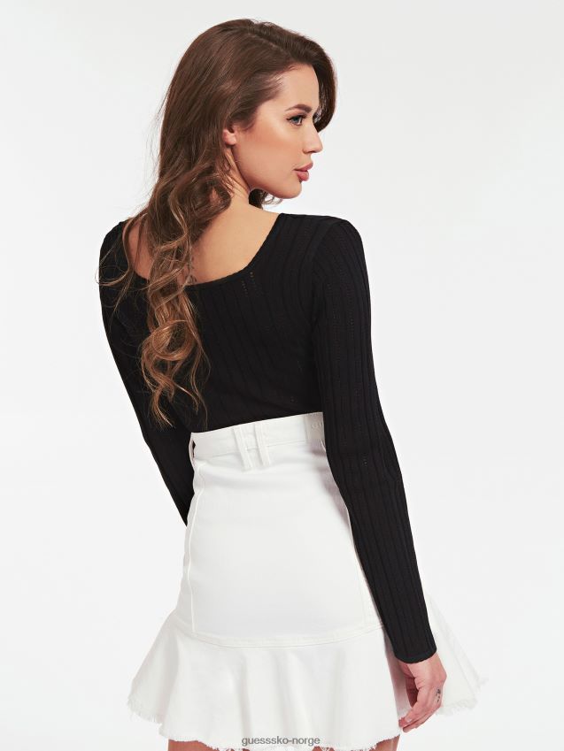 Guess sort genser i viskoseblanding svart kvinner F0LJ806420