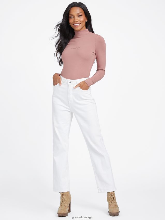 Guess stekt kastanje sydni mock hals topp stekt kastanje kvinner F0LJ807012