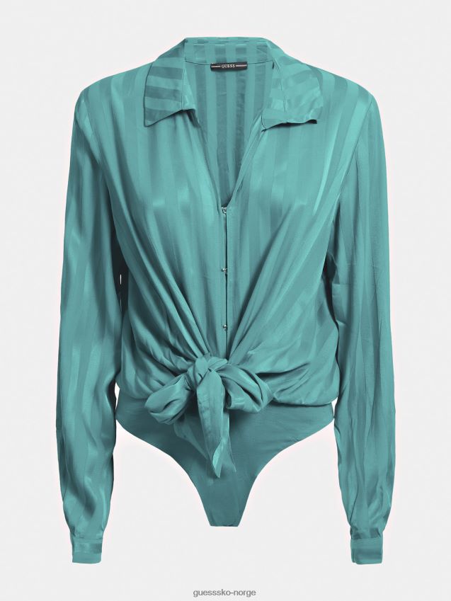 Guess stripet kroppsskjorte grønn grønn kvinner F0LJ806194