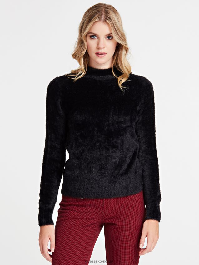 Guess svart mock genser med polohals svart kvinner F0LJ805896