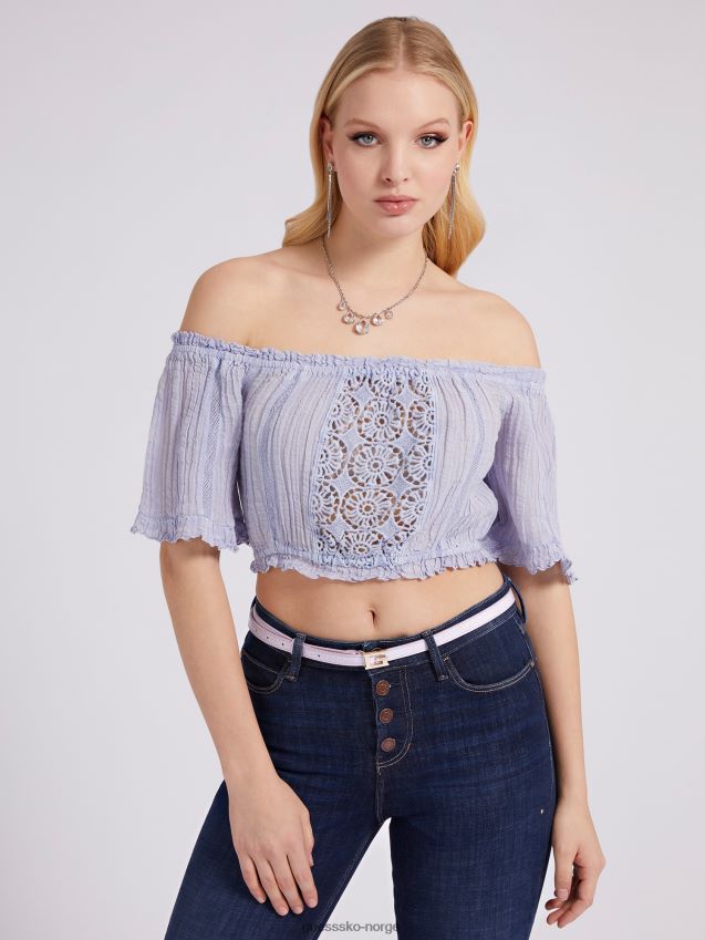 Guess syrin off-shoulder crop top syrin kvinner F0LJ803669