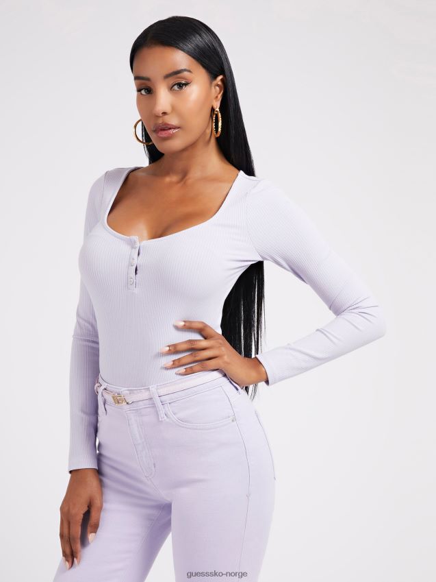 Guess topp med lilla juvelknapper syrin kvinner F0LJ803229