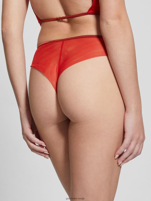 Guess christie floral shimmer brasiliansk truse blomstrende lurex rød blomstrende lurex rød kvinner F0LJ809687