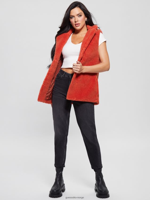 Guess flammende rød delia vest brennende rødt kvinner F0LJ809872