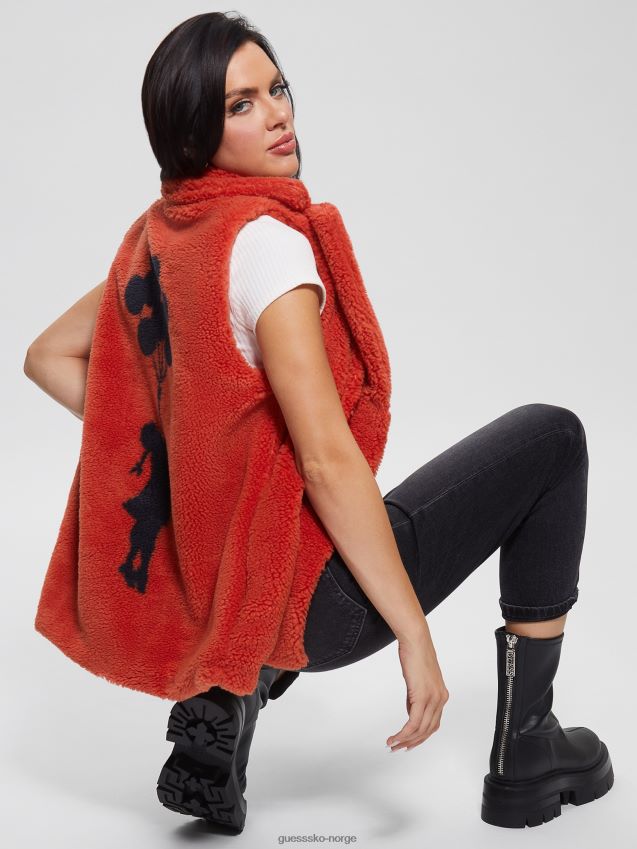 Guess flammende rød delia vest brennende rødt kvinner F0LJ809872