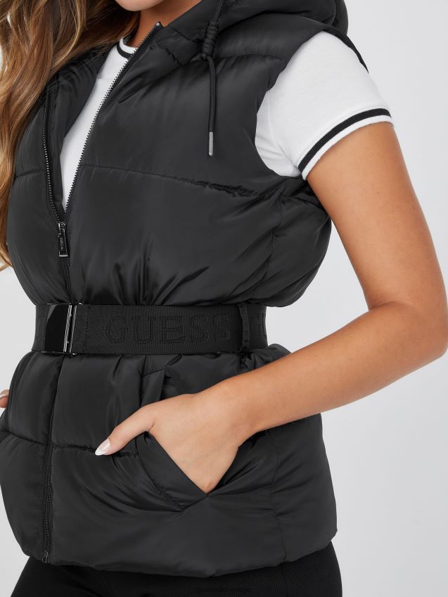 Guess jet black mora vattert vest kulsvart kvinner F0LJ806981