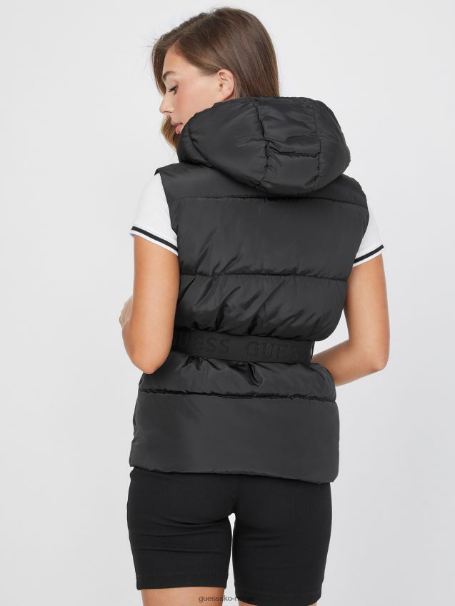 Guess jet black mora vattert vest kulsvart kvinner F0LJ806981
