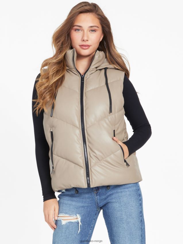 Guess mokkasin calah puffervest i imitert skinn mokkasin kvinner F0LJ806799
