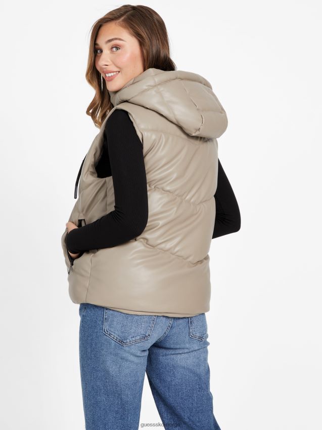 Guess mokkasin calah puffervest i imitert skinn mokkasin kvinner F0LJ806799