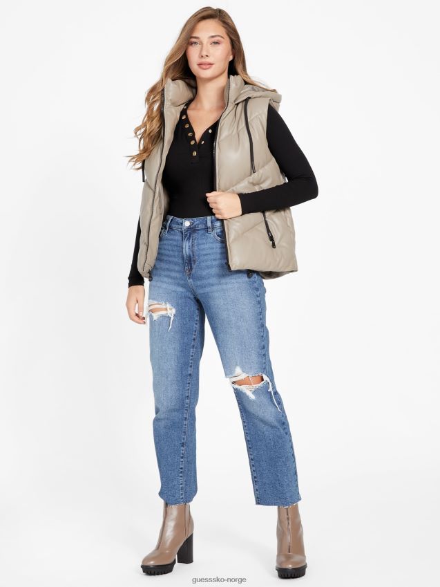 Guess mokkasin calah puffervest i imitert skinn mokkasin kvinner F0LJ806799