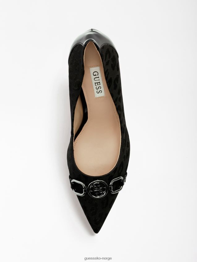 Guess aleda 4g logo detalj domstol sko svart svart kvinner F0LJ806636