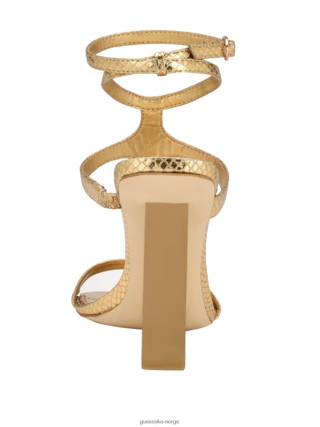 Guess bacio metallisk t-rem kilehæl gull gull kvinner F0LJ809917